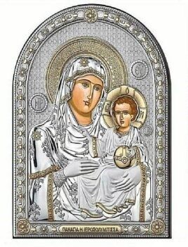 Icona Sacra Madonna NoiLuna in argento 37×26